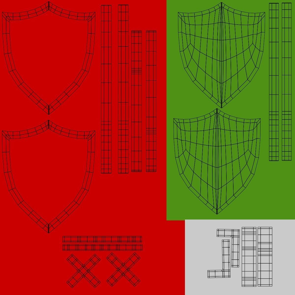 Shield Set Low-poly 3D model_6