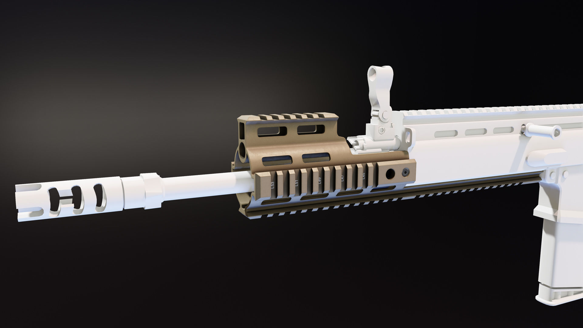 MI SCAR Rail Extension Low-poly 3D model_3
