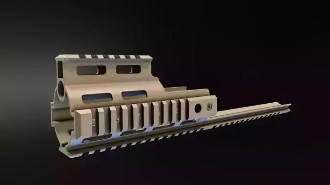 MI SCAR Rail Extension Low-poly 3D model MI SCAR Rail Extension Low-poly 3D model