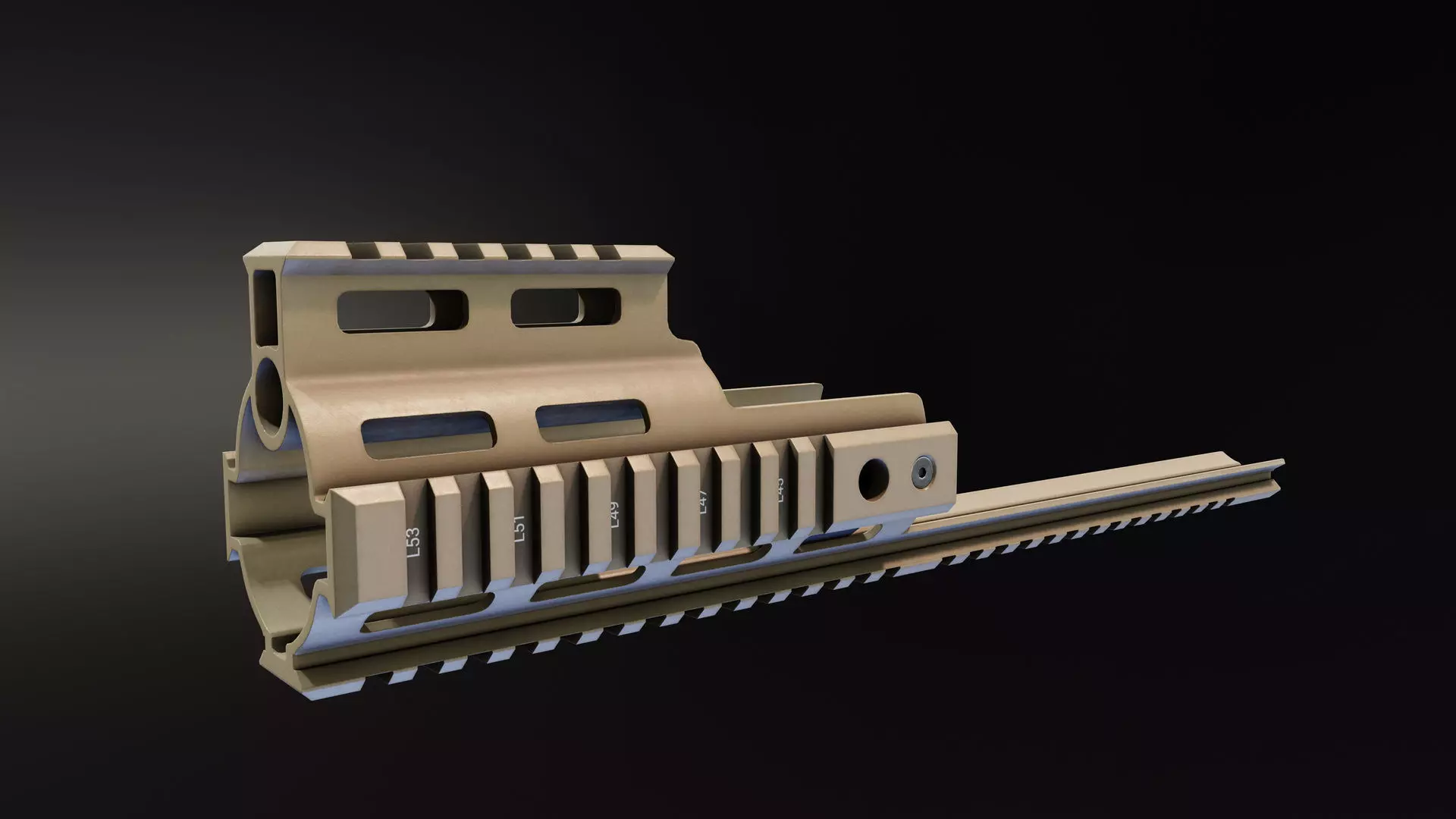 MI SCAR Rail Extension Low-poly 3D model_0