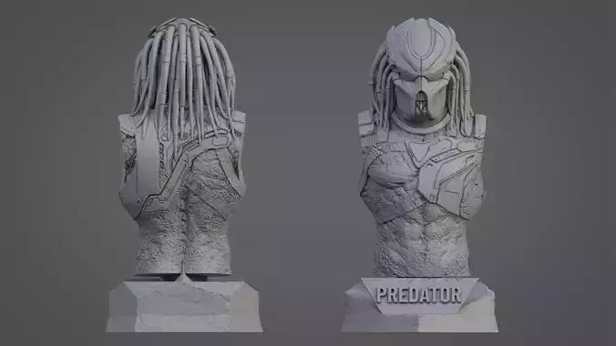 PREDATOR ULTRA-DETAILED SUPPORT-FREE BUST 3D MODEL