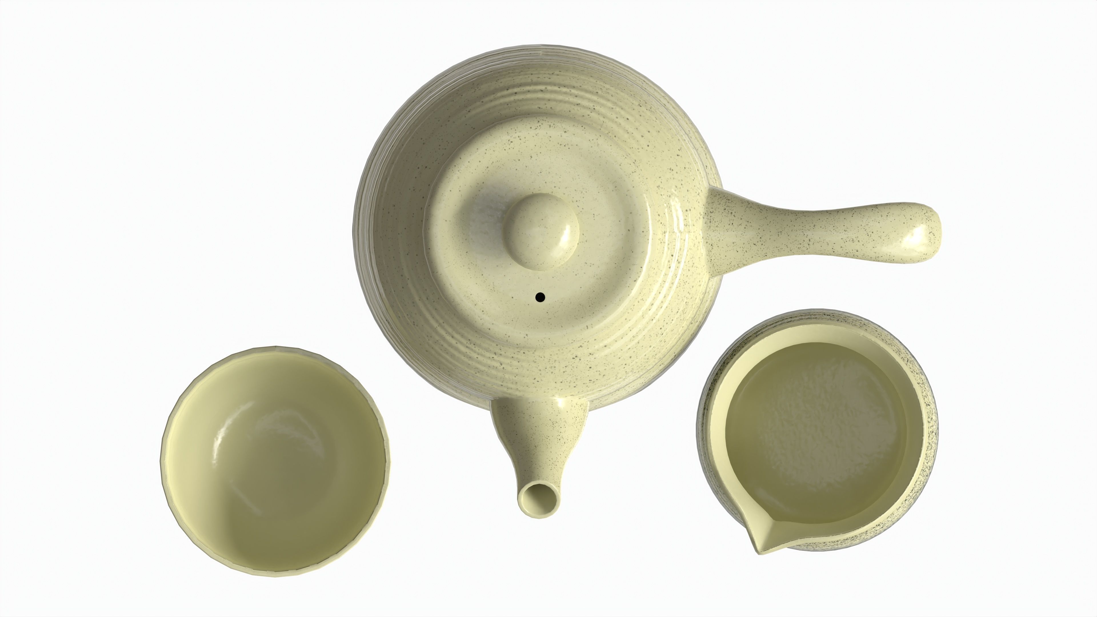 Japanese Kyusu Tea Set with Warmer 01 3D model_5