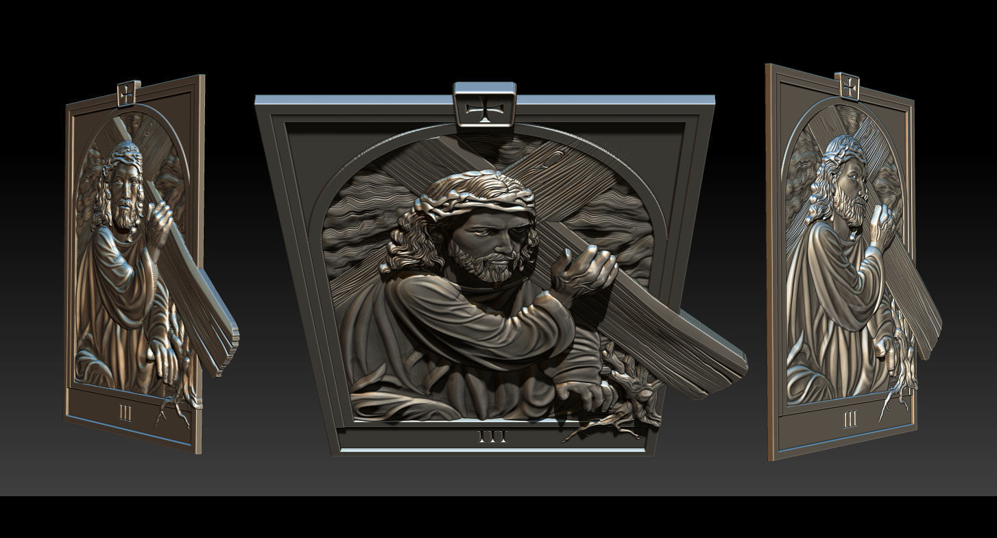 Medium - Station of Cross III 3D print model_1