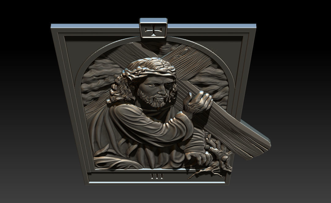 Medium - Station of Cross III 3D print model_6