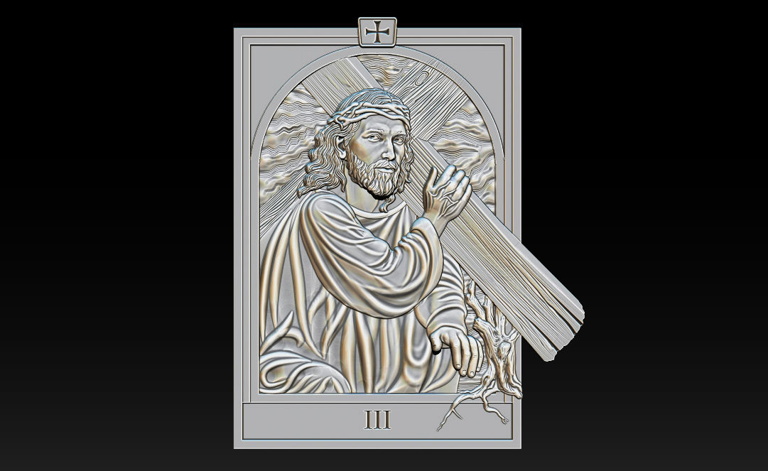 Medium - Station of Cross III 3D print model_11