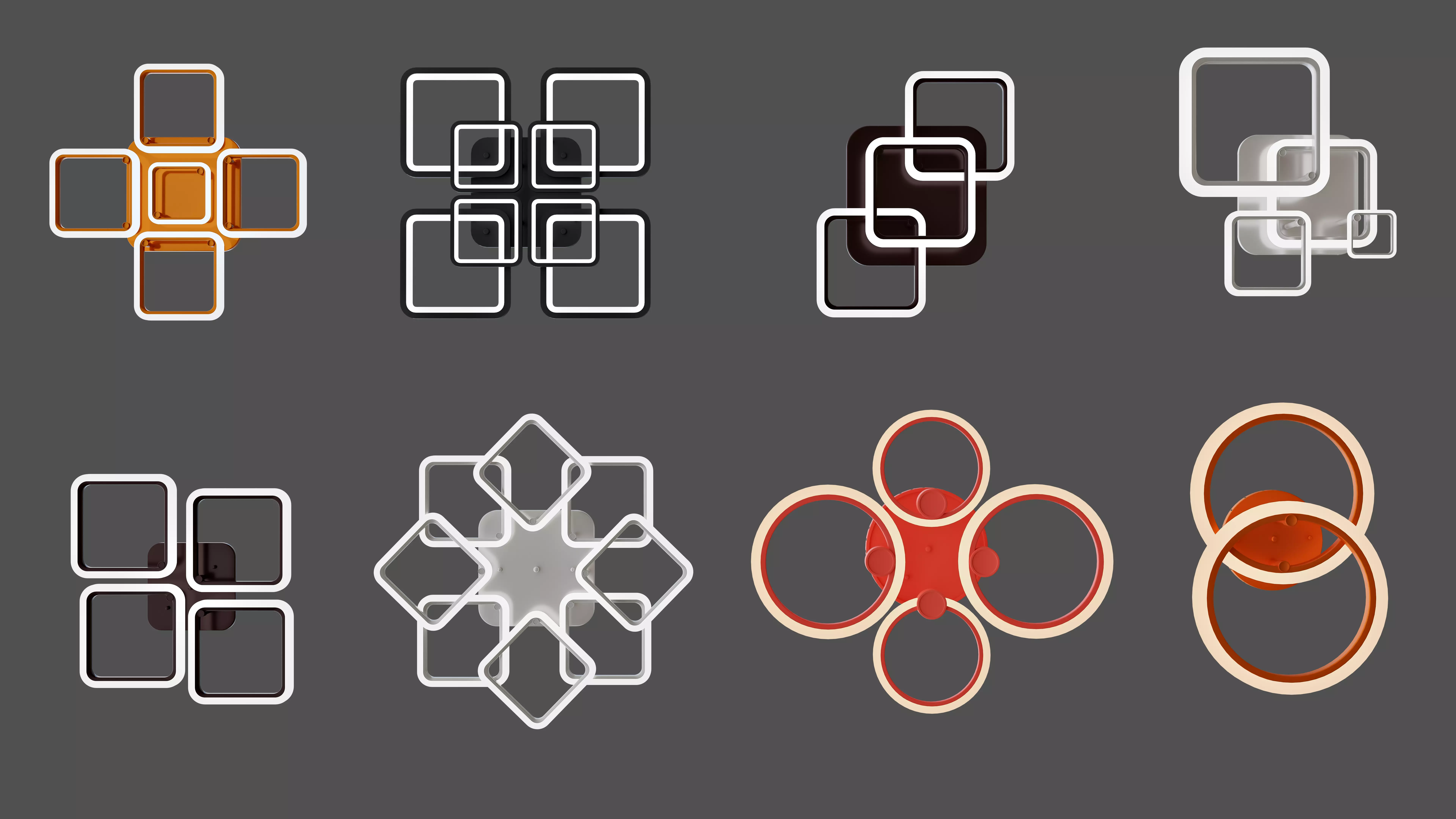 Led lamps set 3D modes 3D model_0