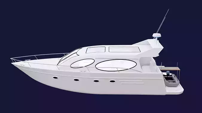 Yacht 3D cinematic model