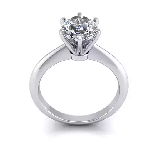 Solitaire Six Prong Engagement Ring