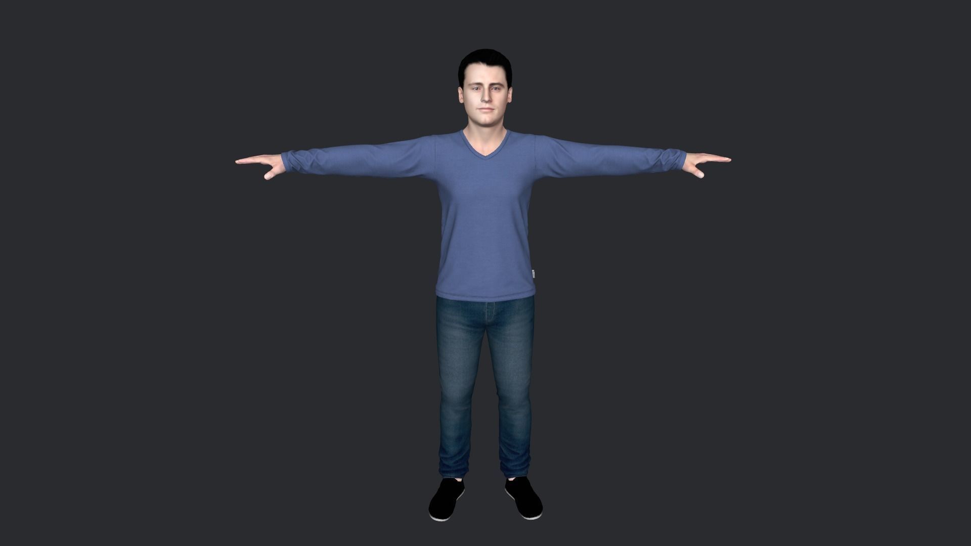 Joey Tribbiani Hyper Realistic Full Body Rigged Character 3D model_19