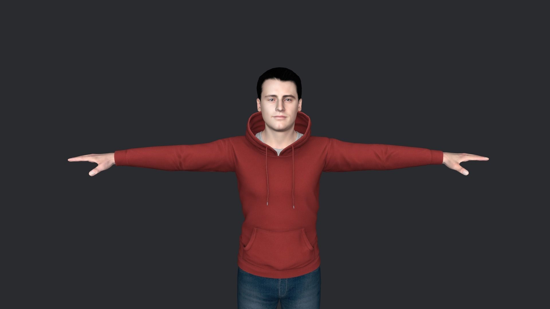 Joey Tribbiani Hyper Realistic Full Body Rigged Character 3D model_13