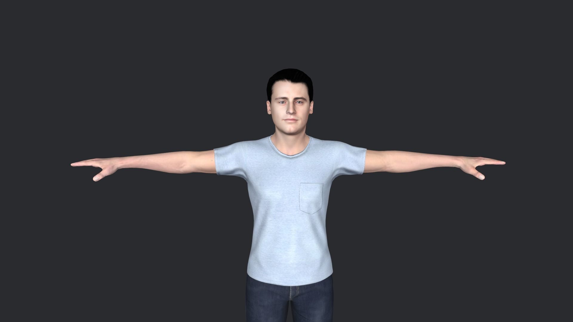 Joey Tribbiani Hyper Realistic Full Body Rigged Character 3D model_7