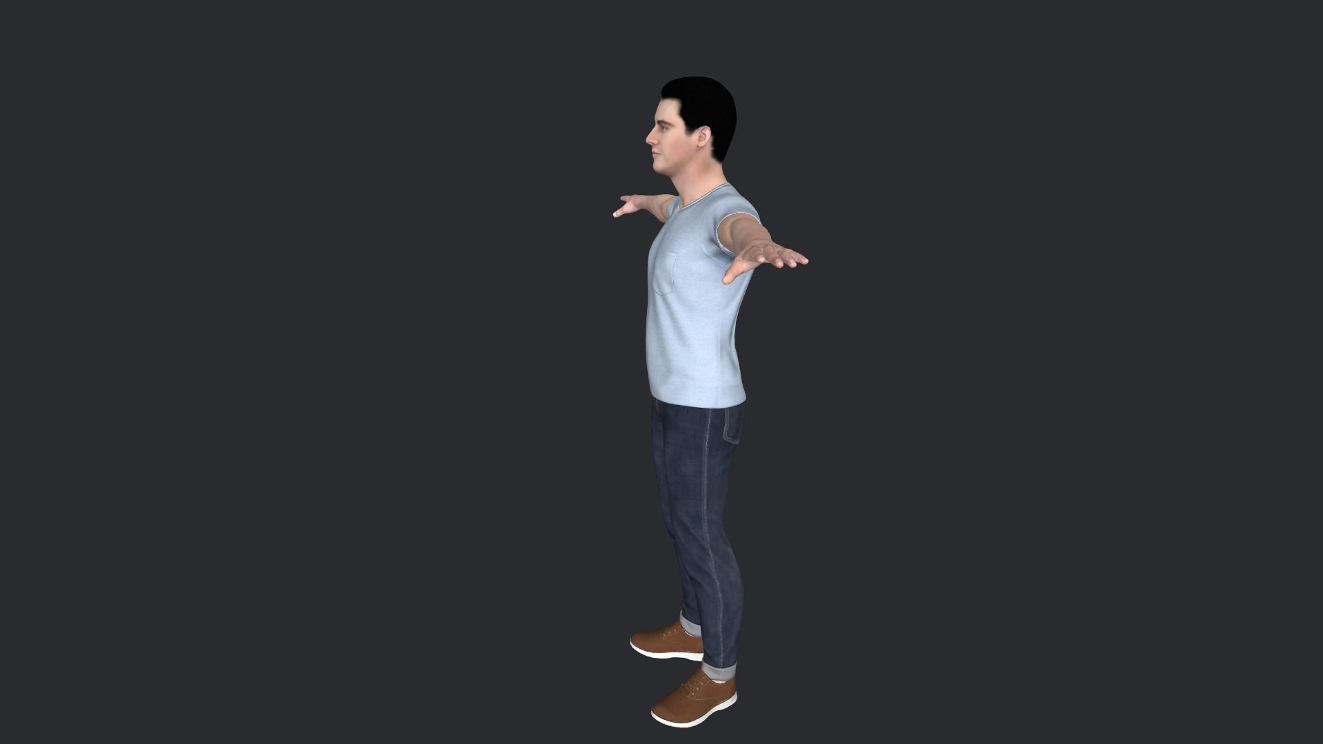 Joey Tribbiani Hyper Realistic Full Body Rigged Character 3D model_9
