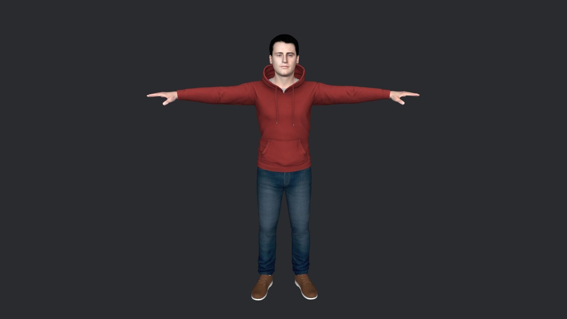 Joey Tribbiani Hyper Realistic Full Body Rigged Character 3D model_14