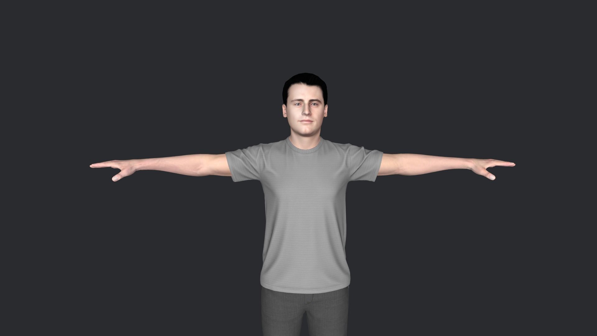 Joey Tribbiani Hyper Realistic Full Body Rigged Character 3D model_24