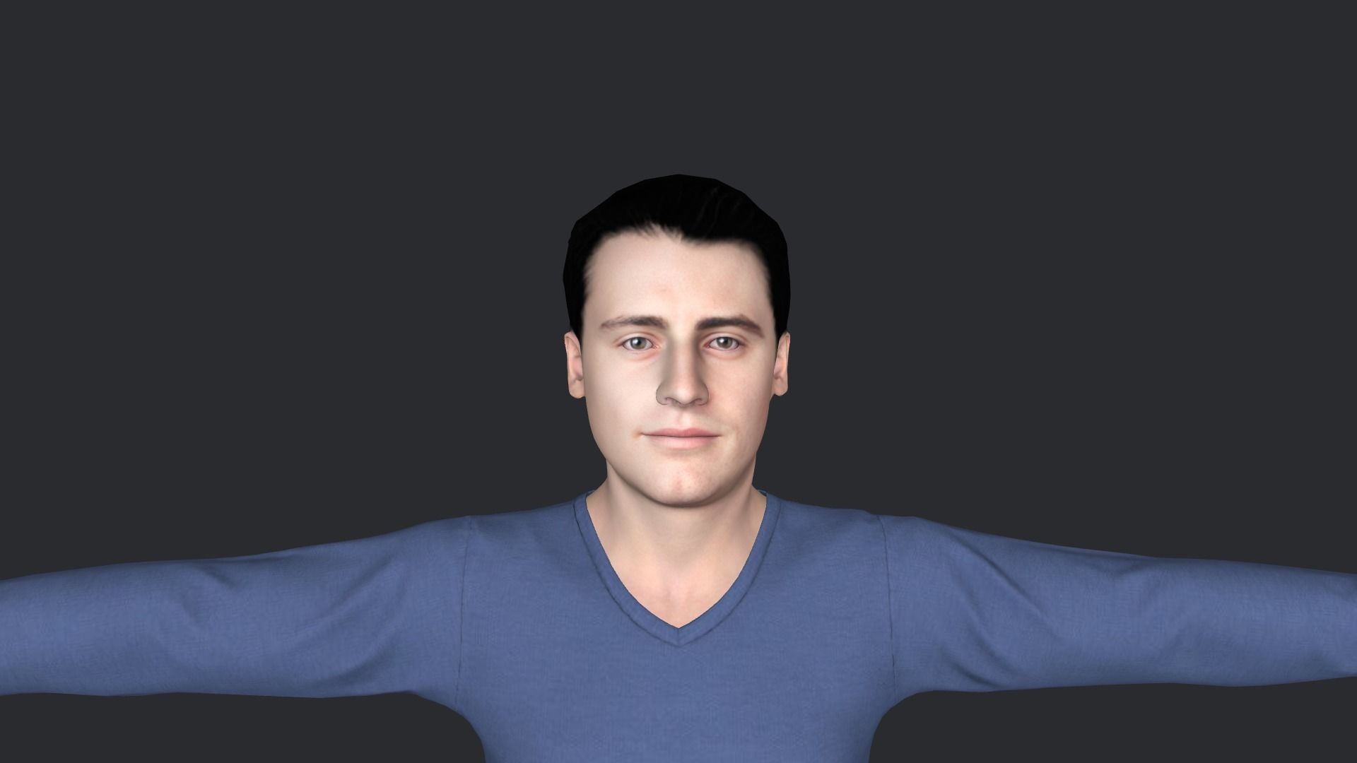 Joey Tribbiani Hyper Realistic Full Body Rigged Character 3D model_17
