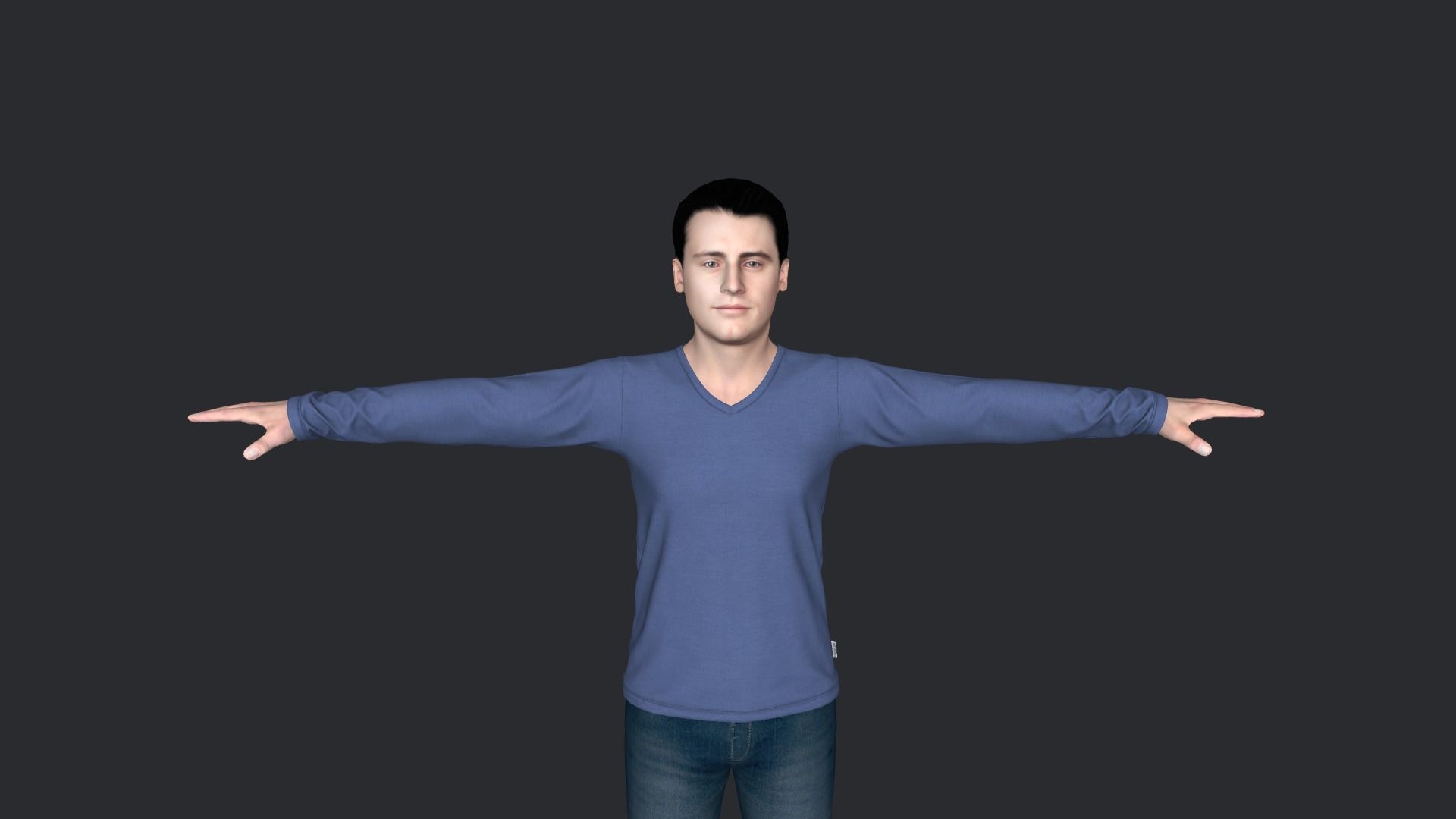 Joey Tribbiani Hyper Realistic Full Body Rigged Character 3D model_18