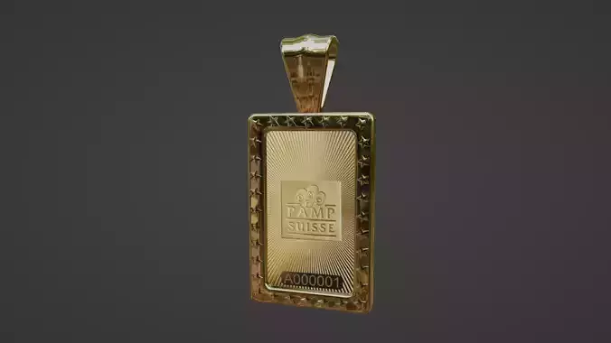 10 gram gold Credit Suisse pamp bullion bar frame mount bezel
