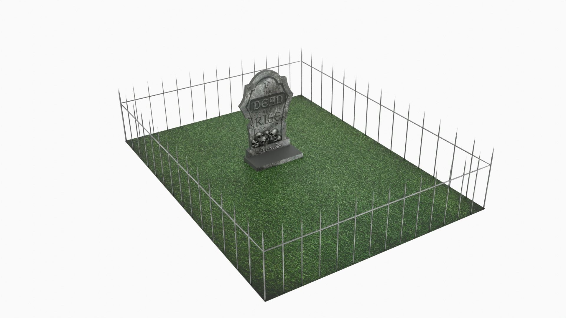 Graveyard  Low-poly 3D model_6