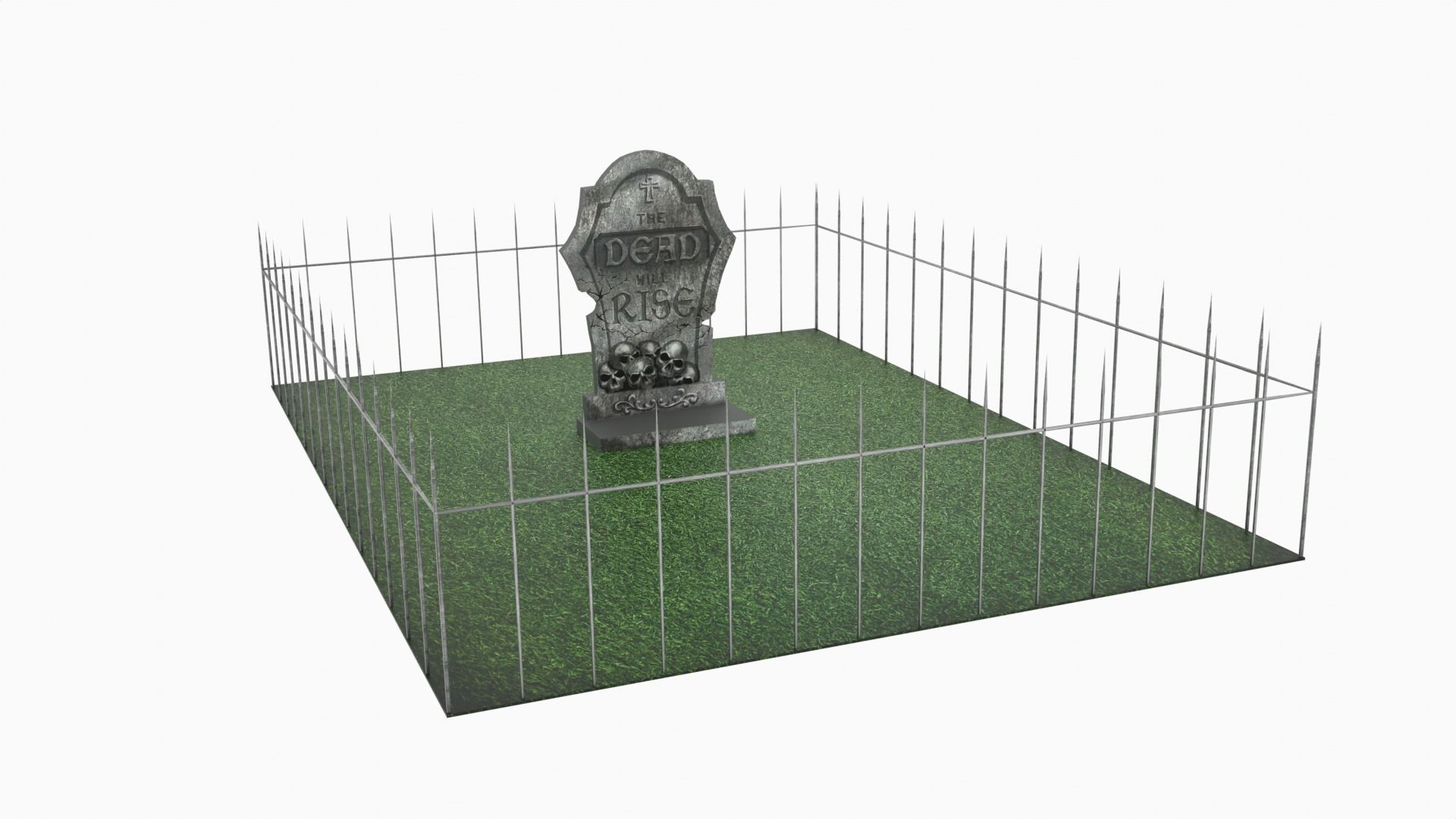 Graveyard  Low-poly 3D model_1