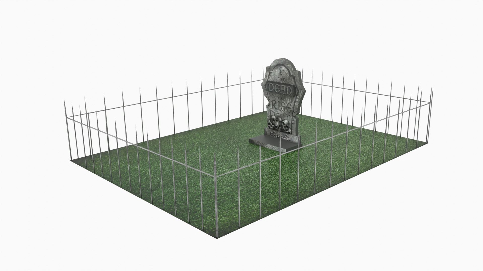 Graveyard  Low-poly 3D model_2