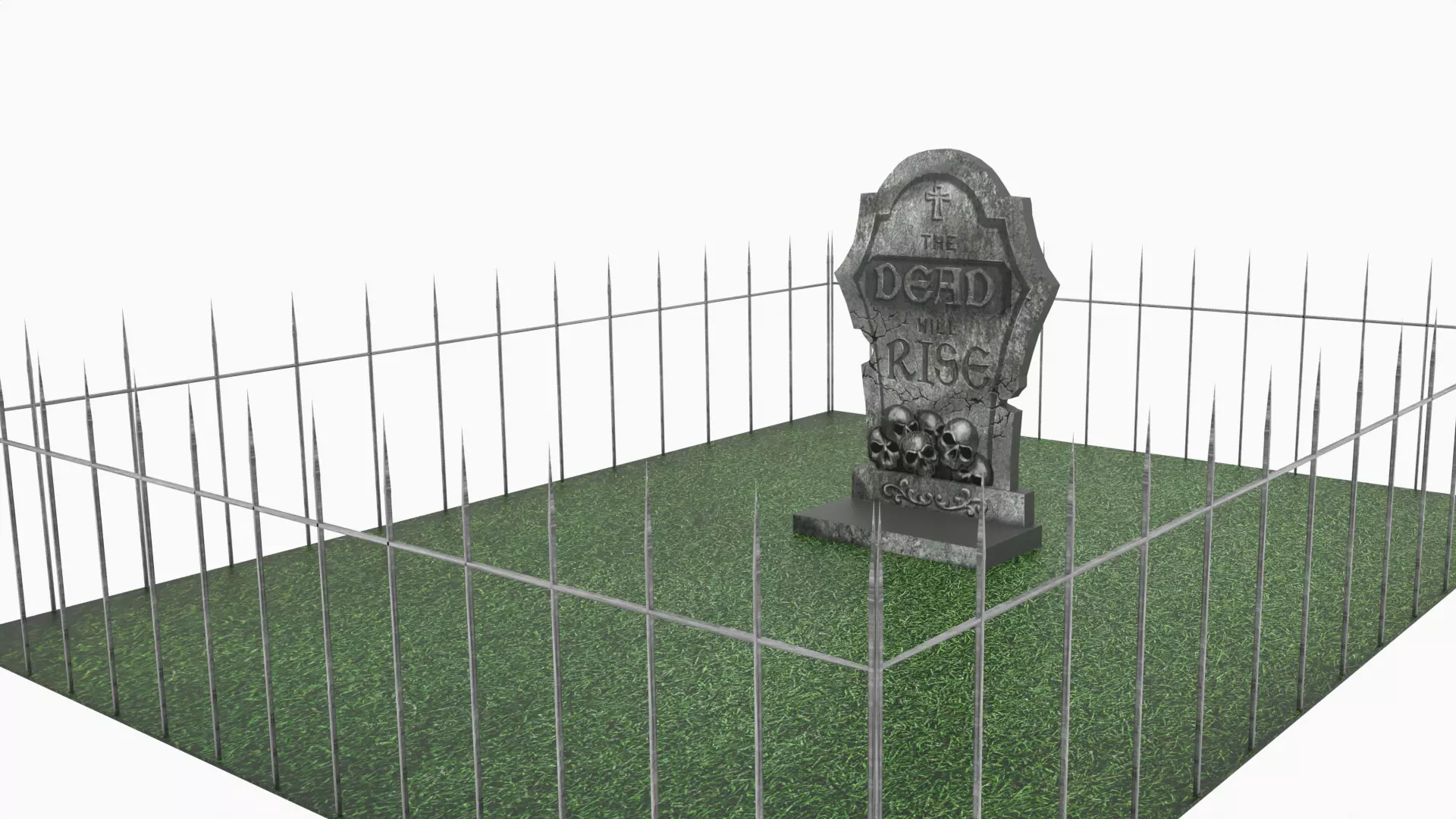 Graveyard  Low-poly 3D model_0