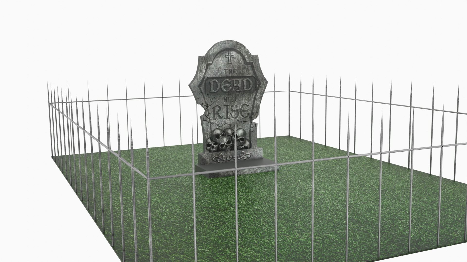 Graveyard  Low-poly 3D model_4