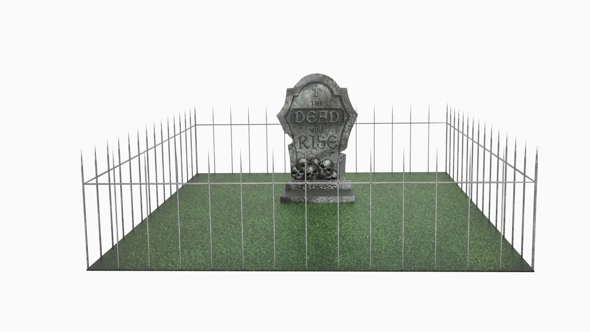 Graveyard  Low-poly 3D model_3