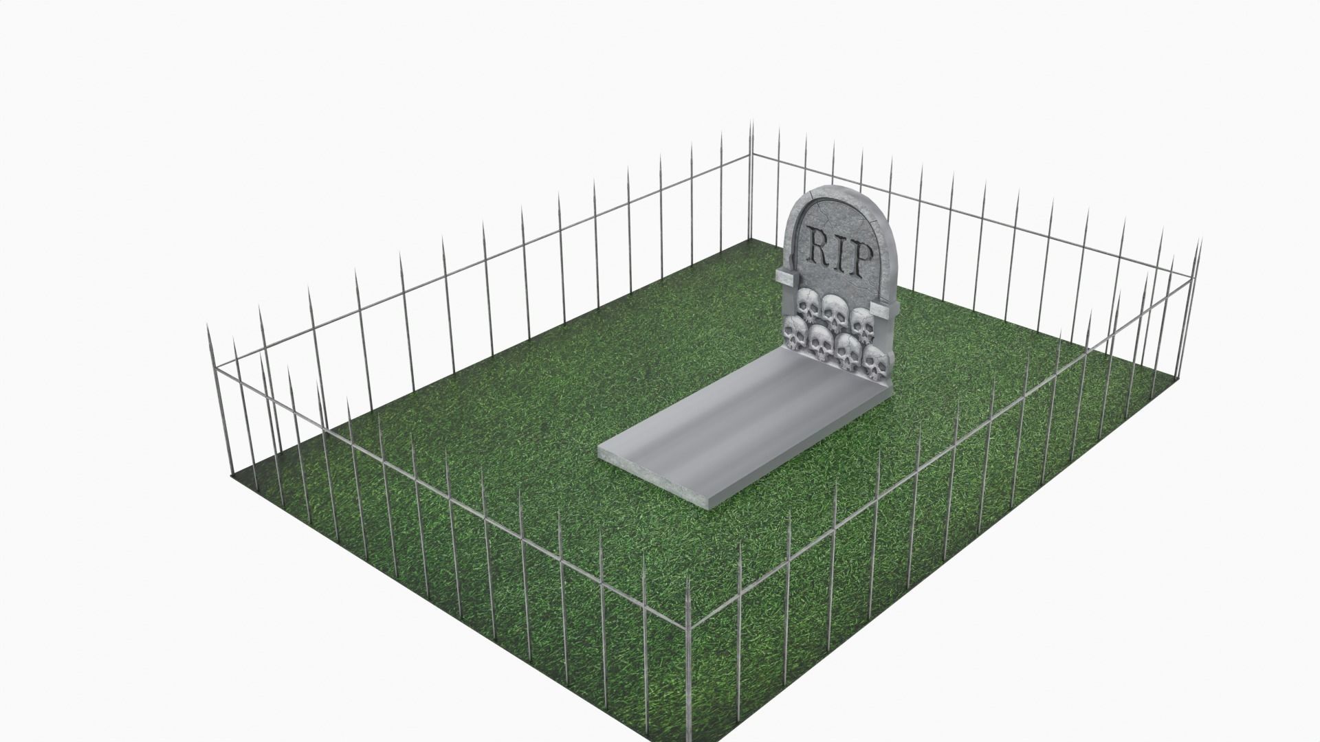 Grave Low-poly 3D model_7