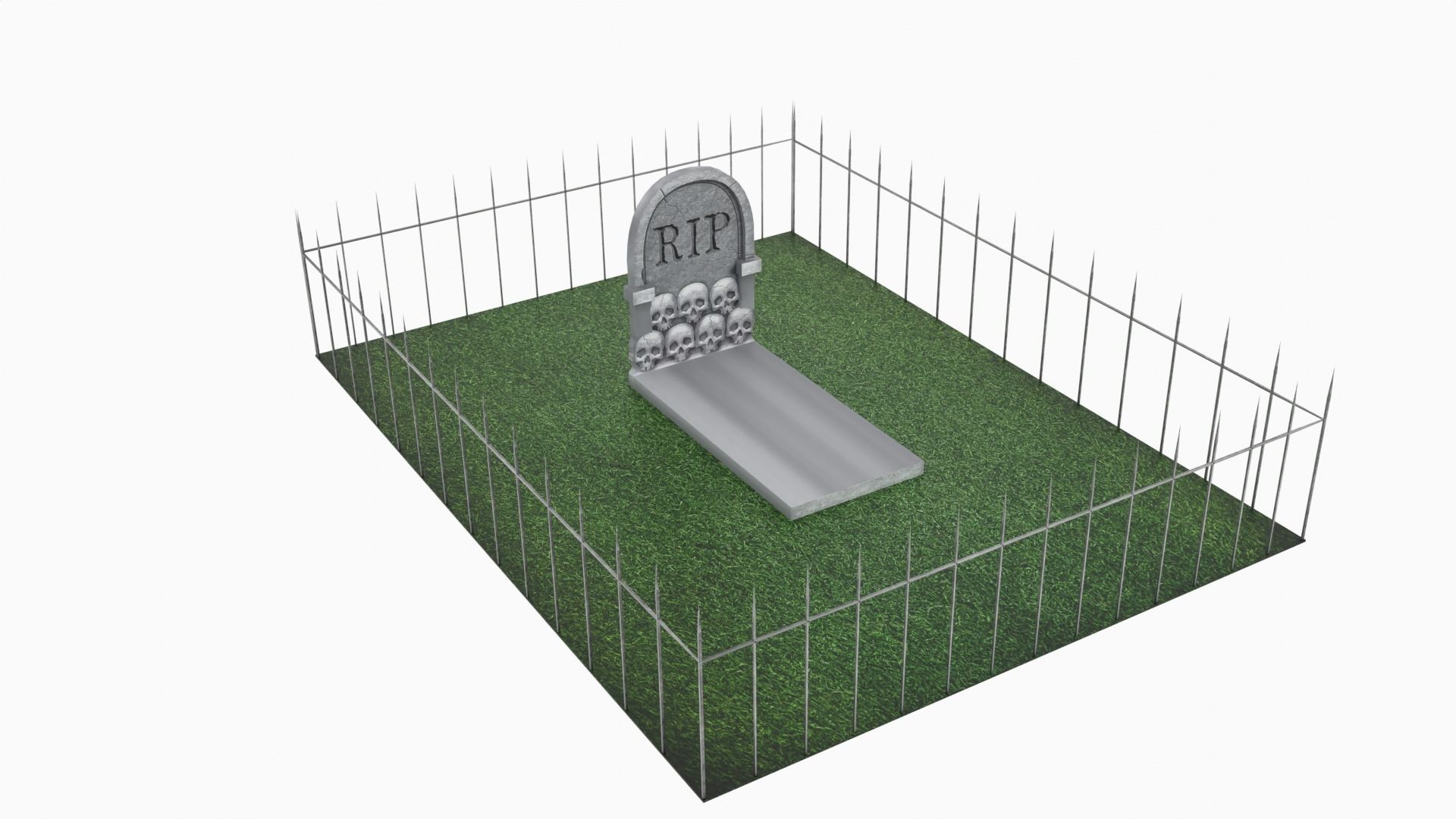 Grave Low-poly 3D model_6
