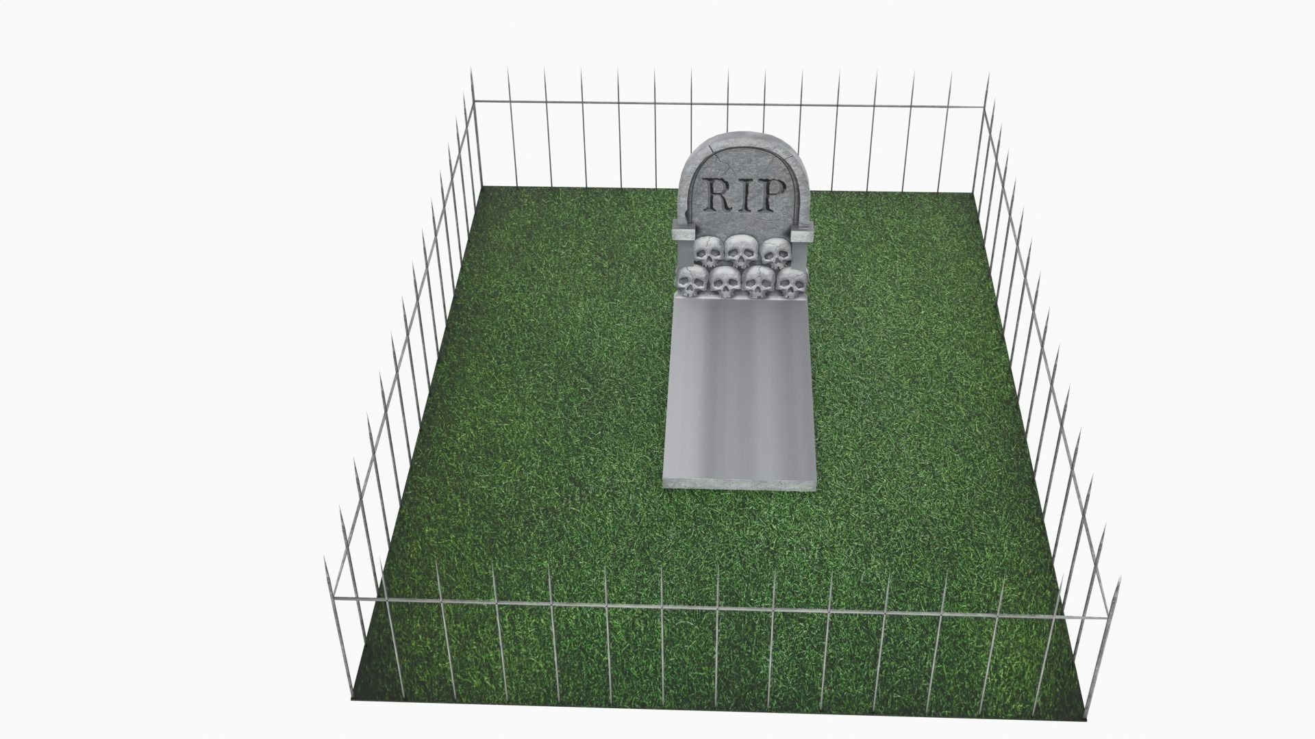 Grave Low-poly 3D model_5