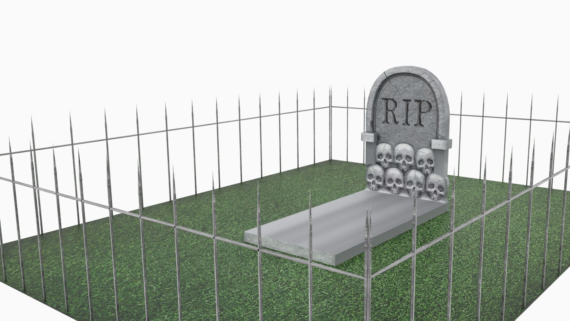 Grave Low-poly 3D model_4