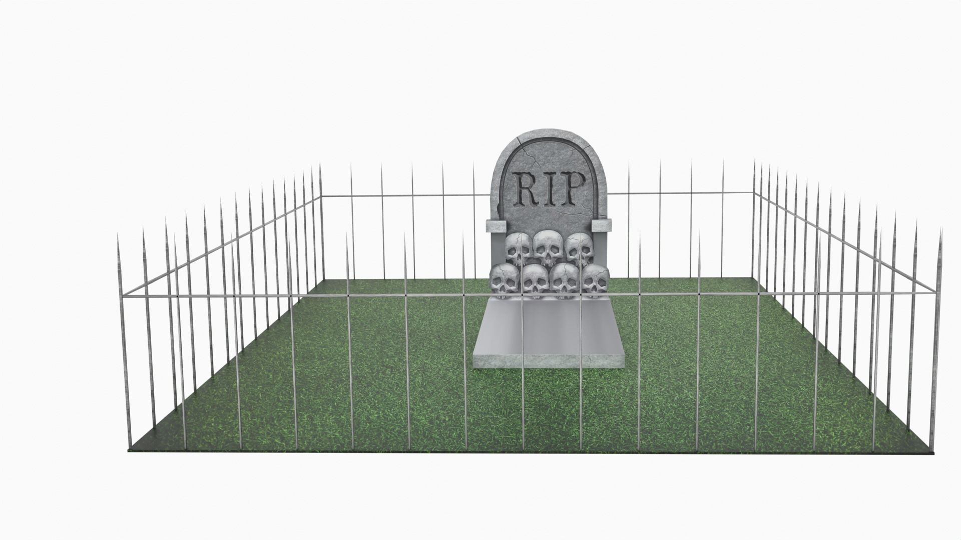 Grave Low-poly 3D model_2