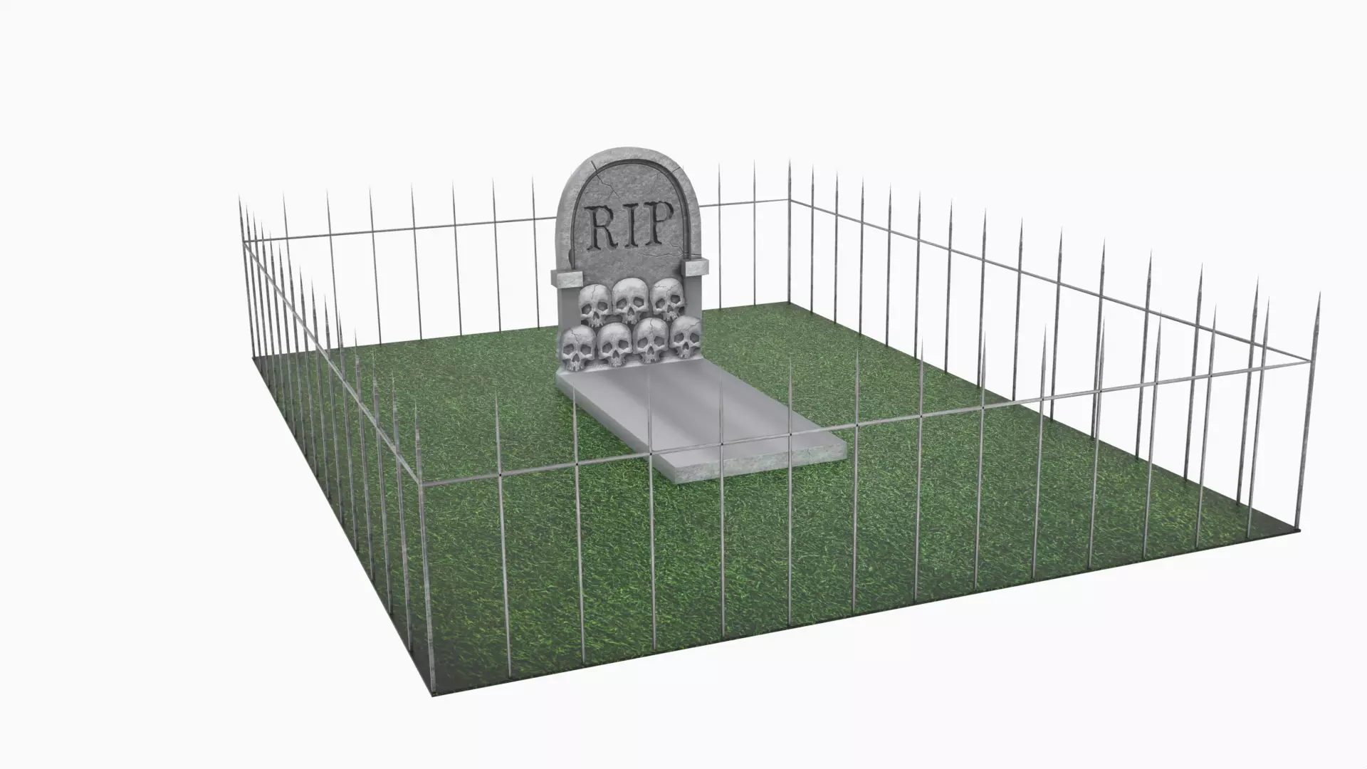 Grave Low-poly 3D model_0