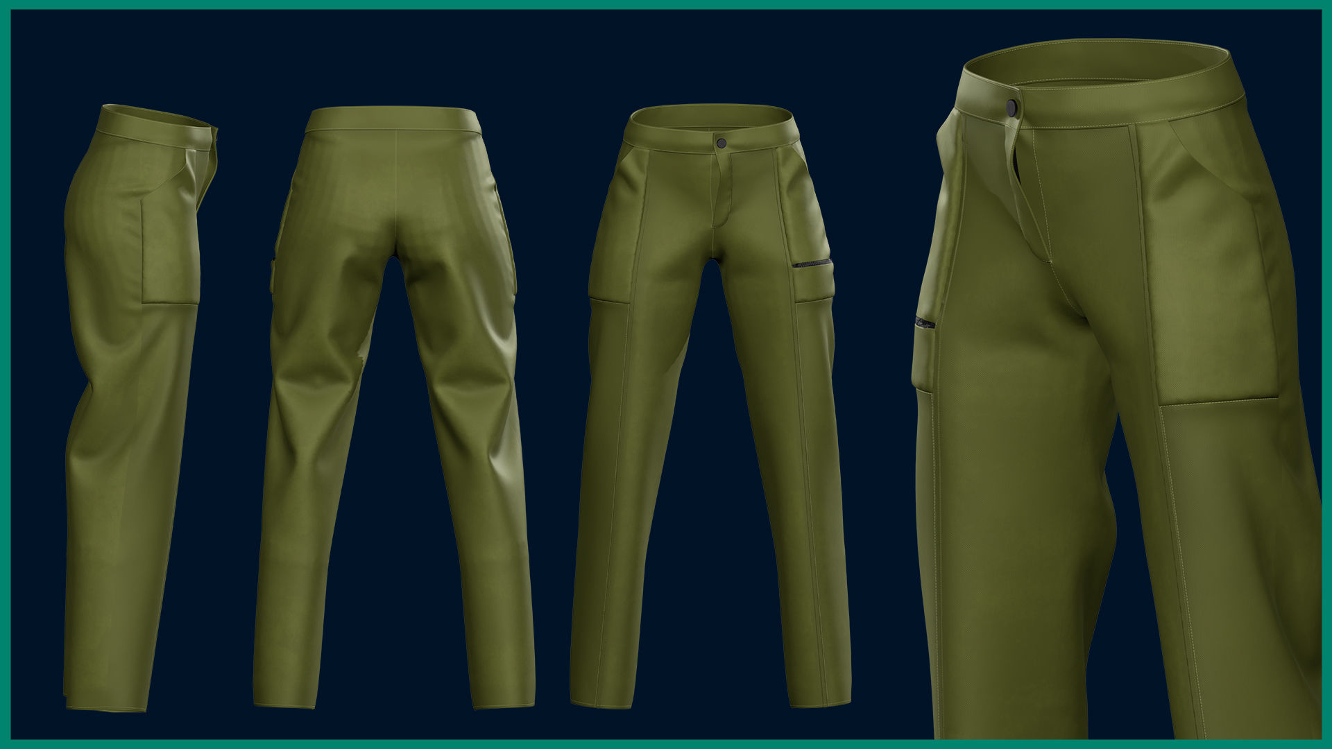 female pilot outfit with texture 3D model_4