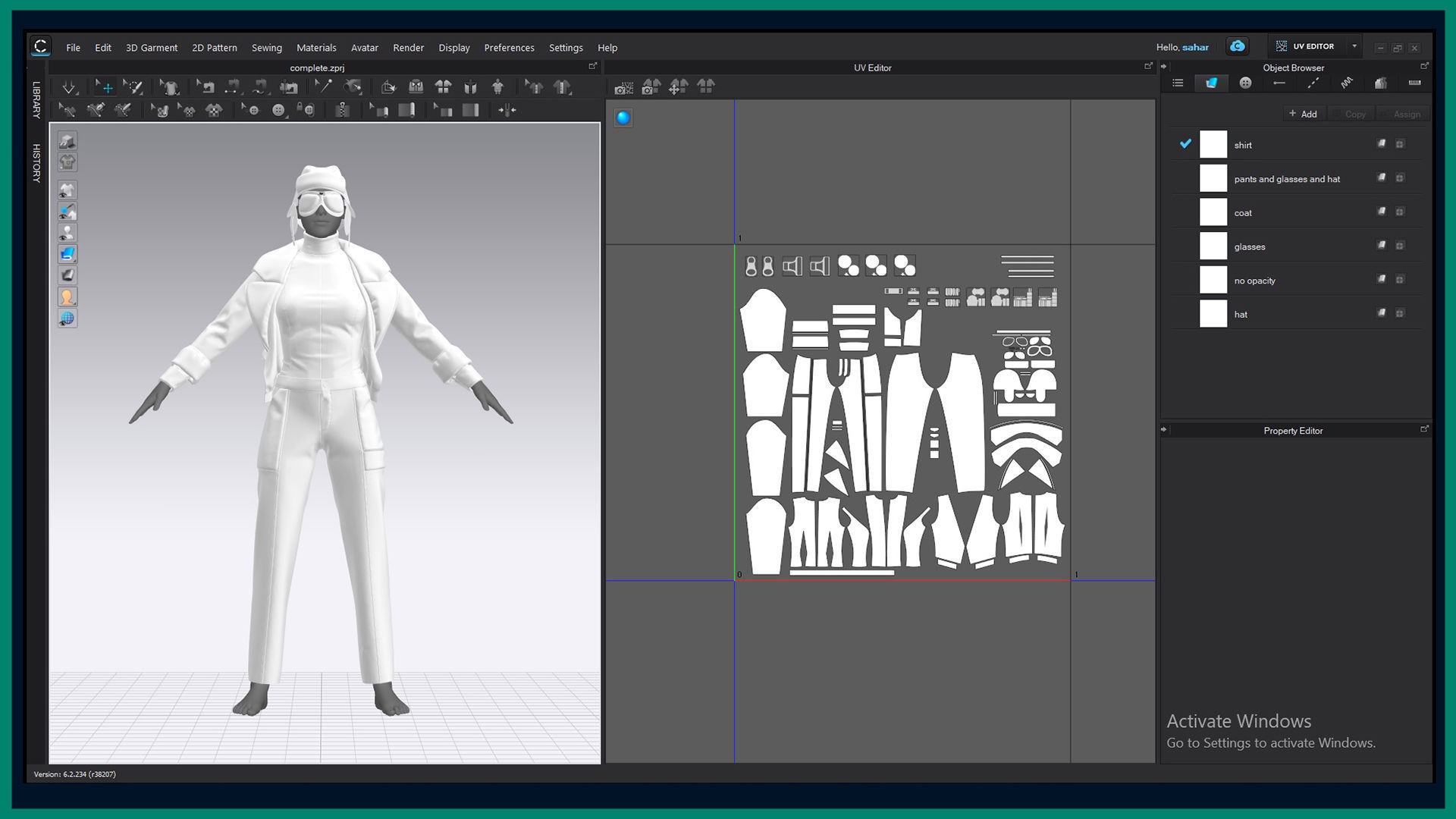 female pilot outfit with texture 3D model_8