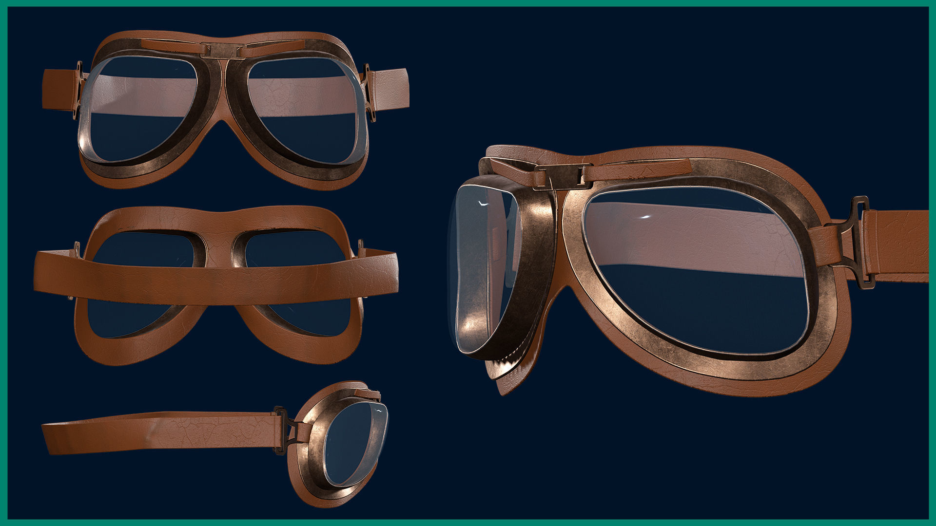 female pilot outfit with texture 3D model_6