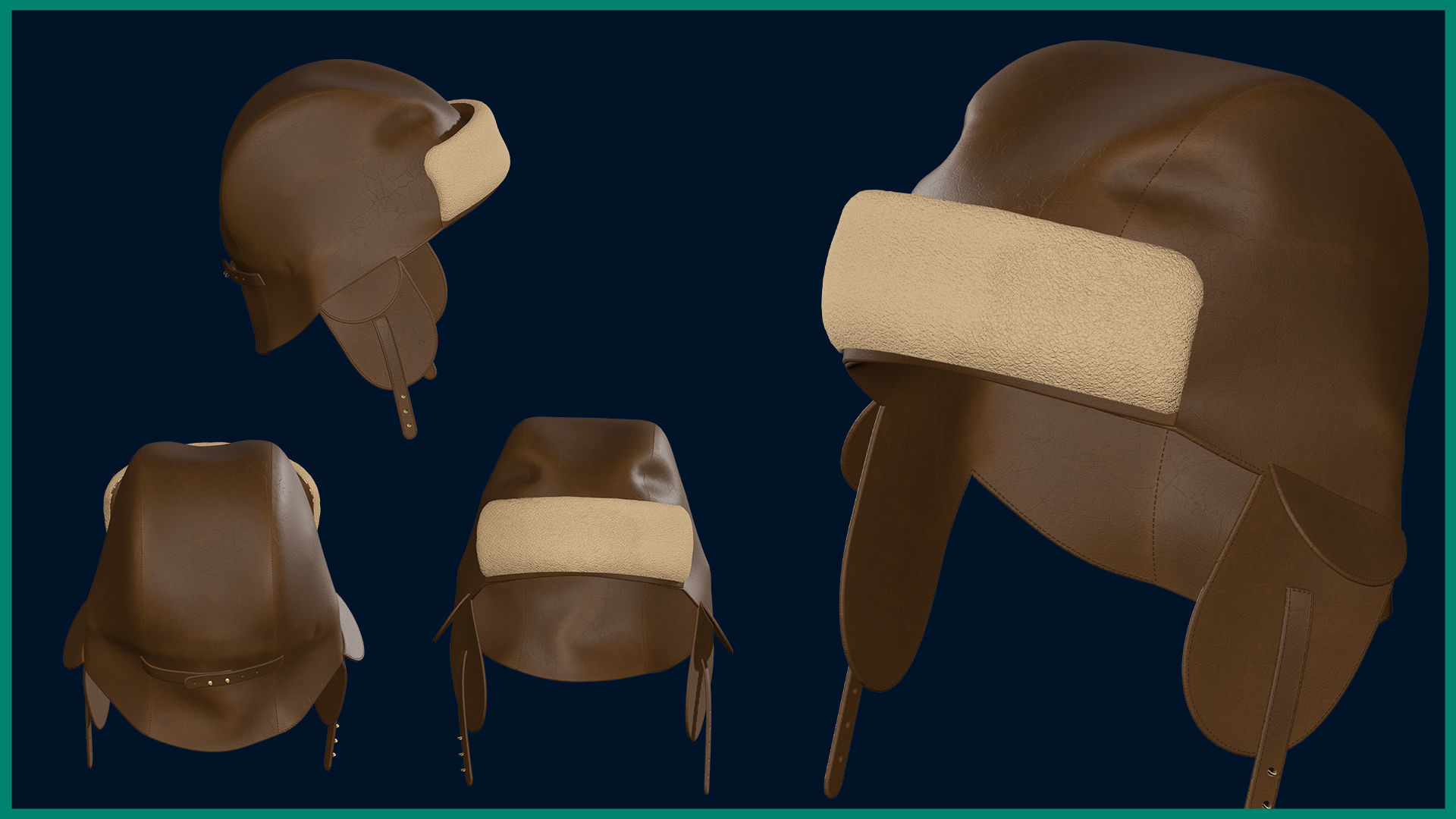 female pilot outfit with texture 3D model_5