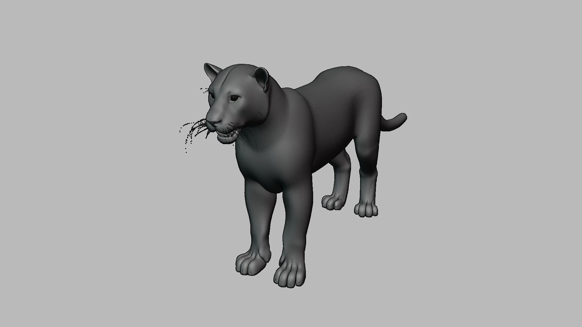 Leopard with Fur rigged  3D model_4