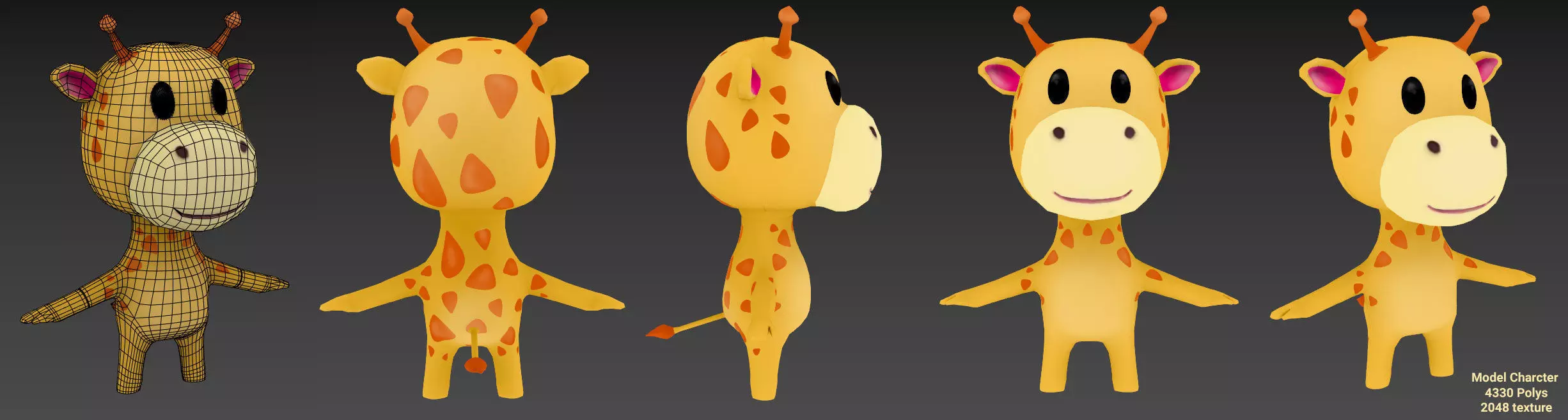 Giraffe Character Low-poly 3D model