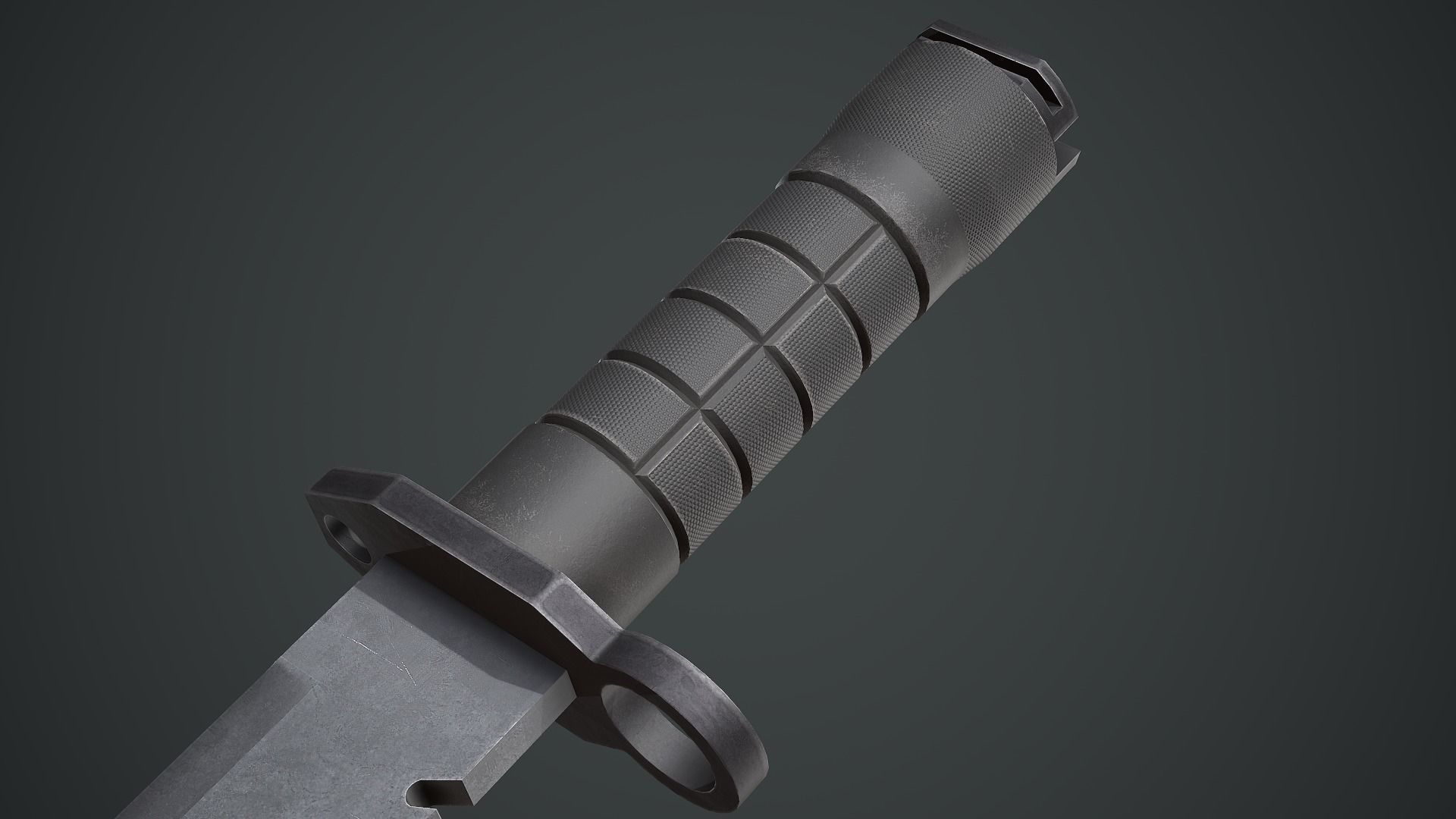 M9 Bayonet Knife Low-poly 3D model_4
