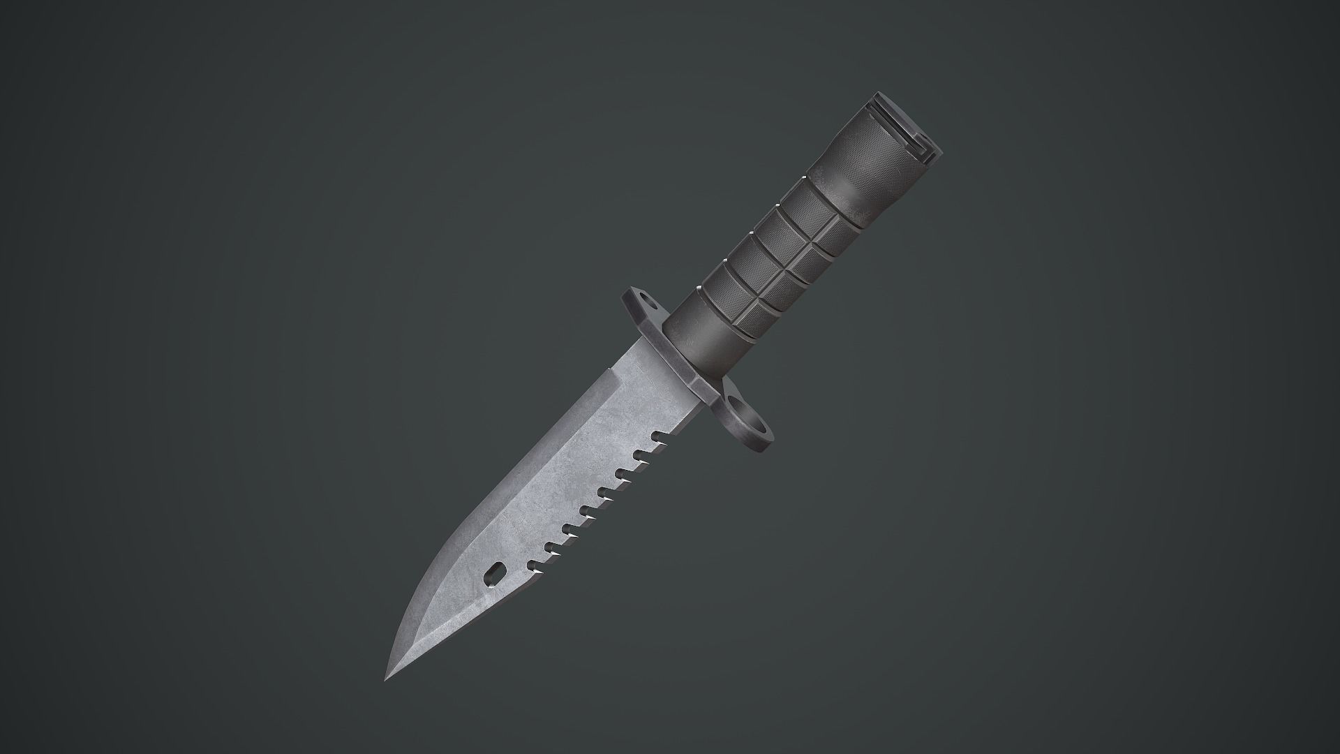 M9 Bayonet Knife Low-poly 3D model_1