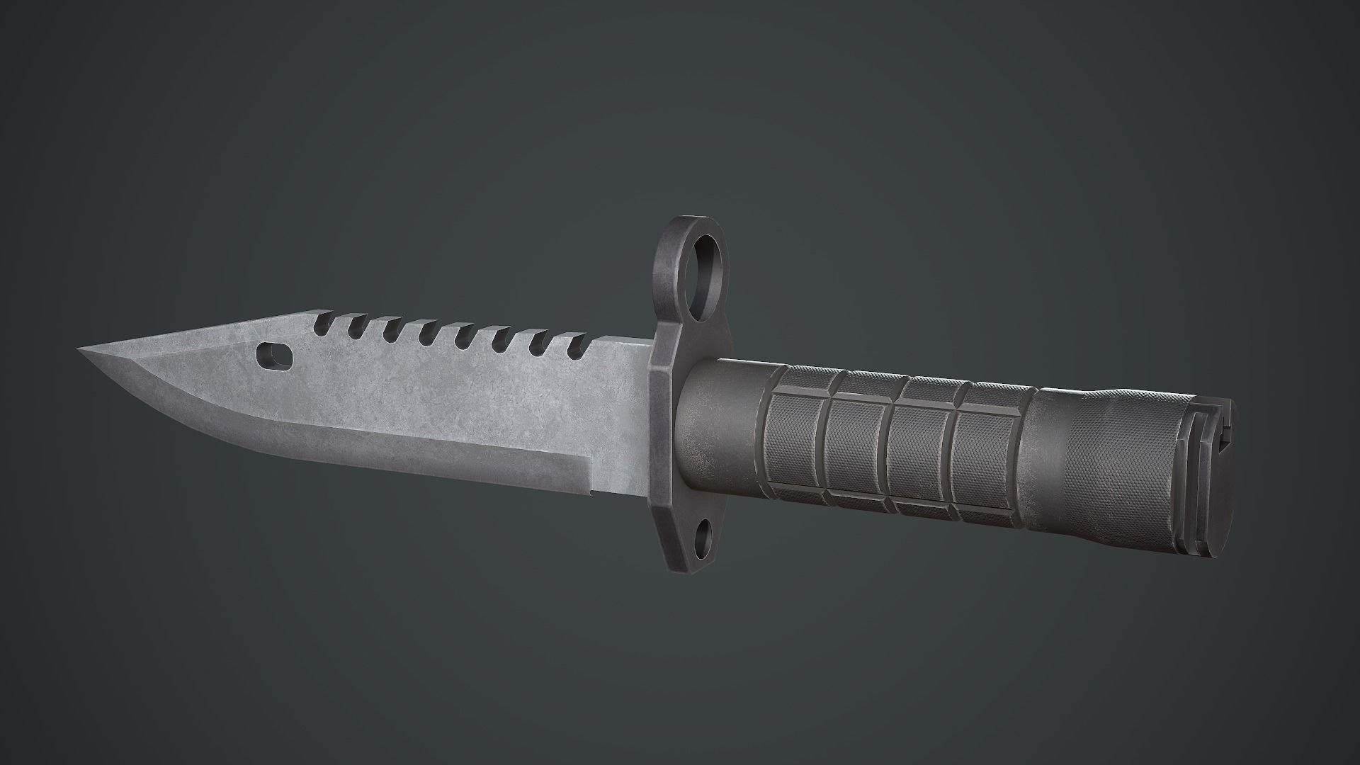 M9 Bayonet Knife Low-poly 3D model_3