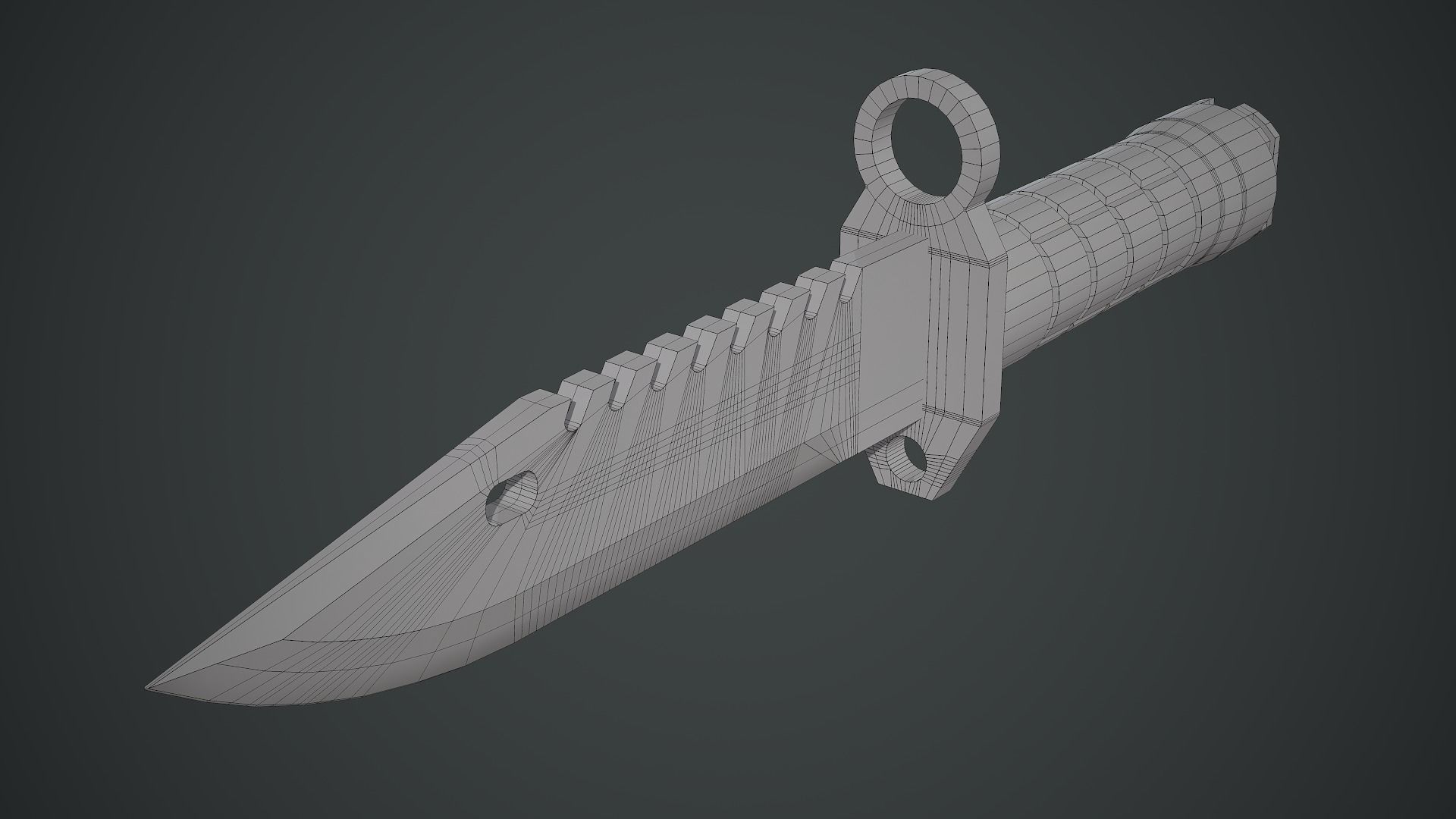 M9 Bayonet Knife Low-poly 3D model_7