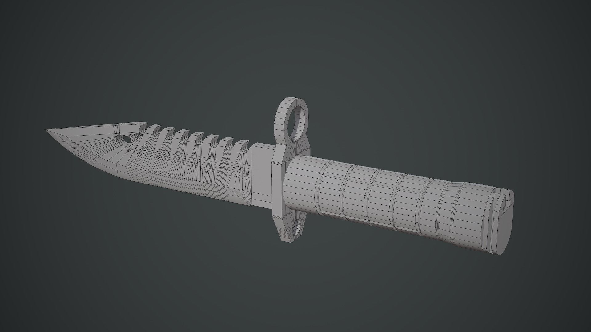 M9 Bayonet Knife Low-poly 3D model_6