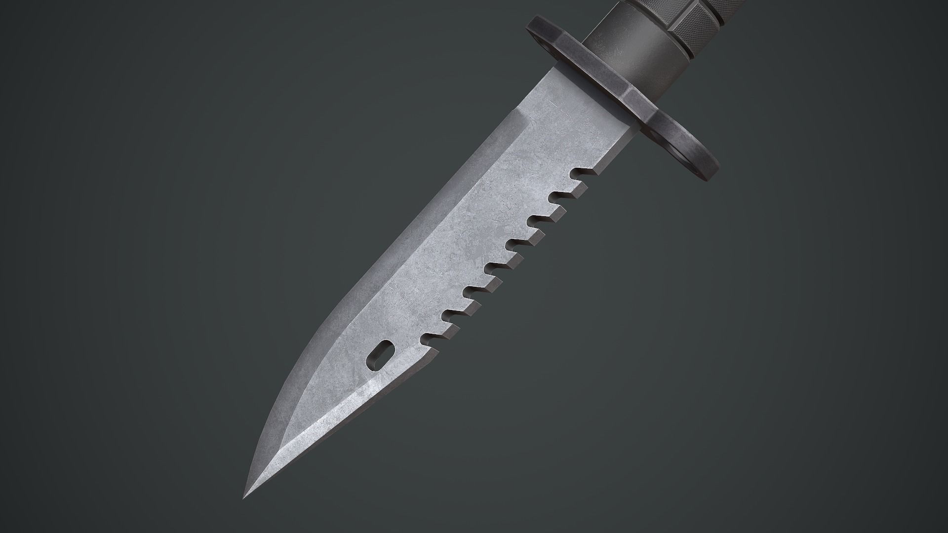 M9 Bayonet Knife Low-poly 3D model_2