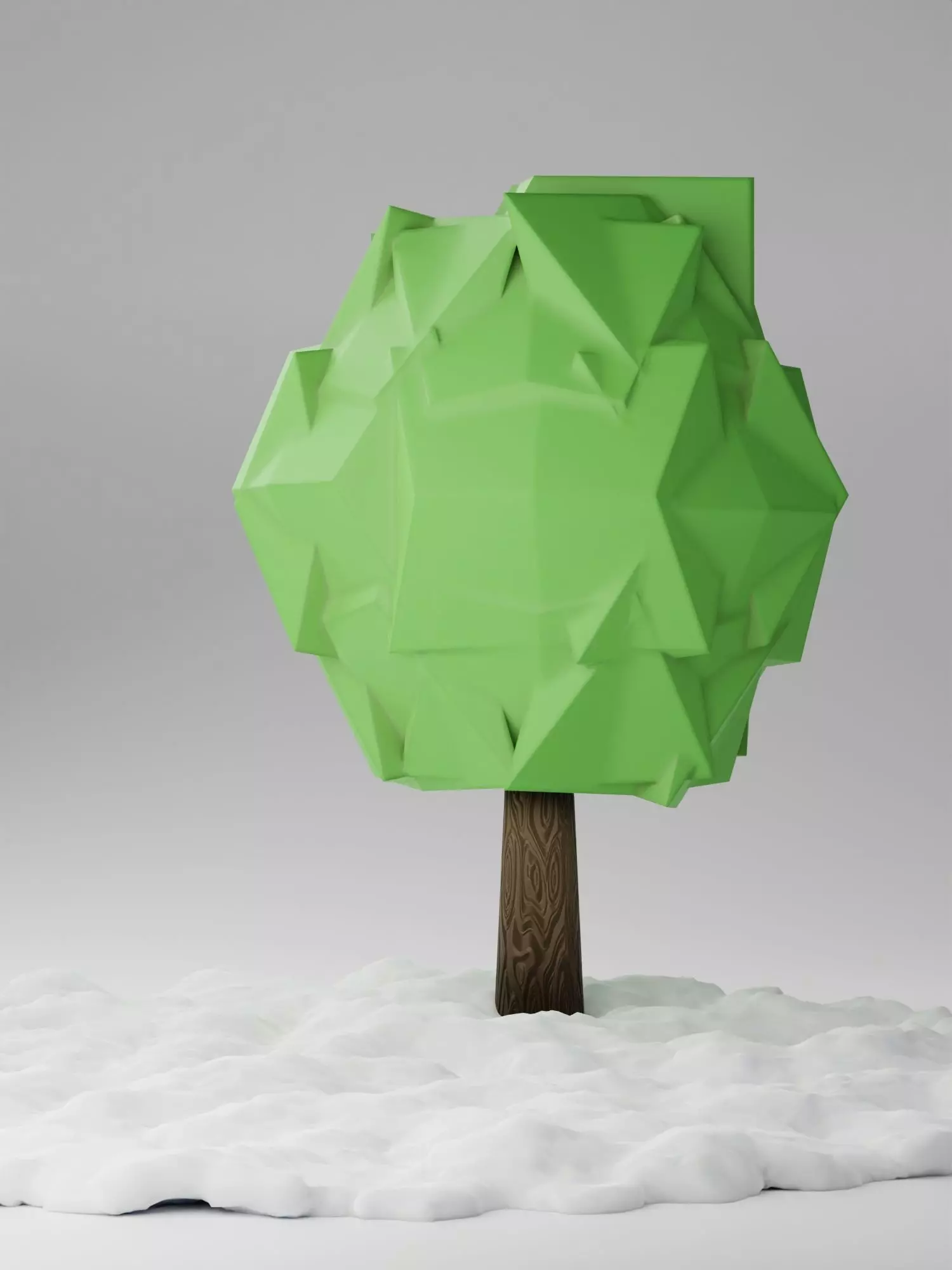 tree with snowy floor Free low-poly 3D model