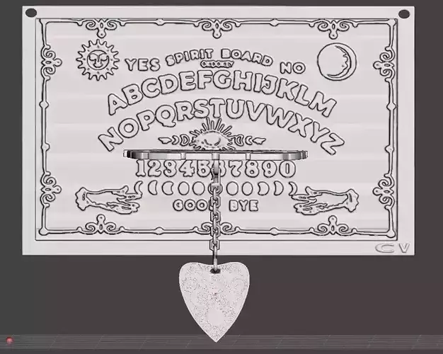 Ouija board shelf and hanging Planchettes