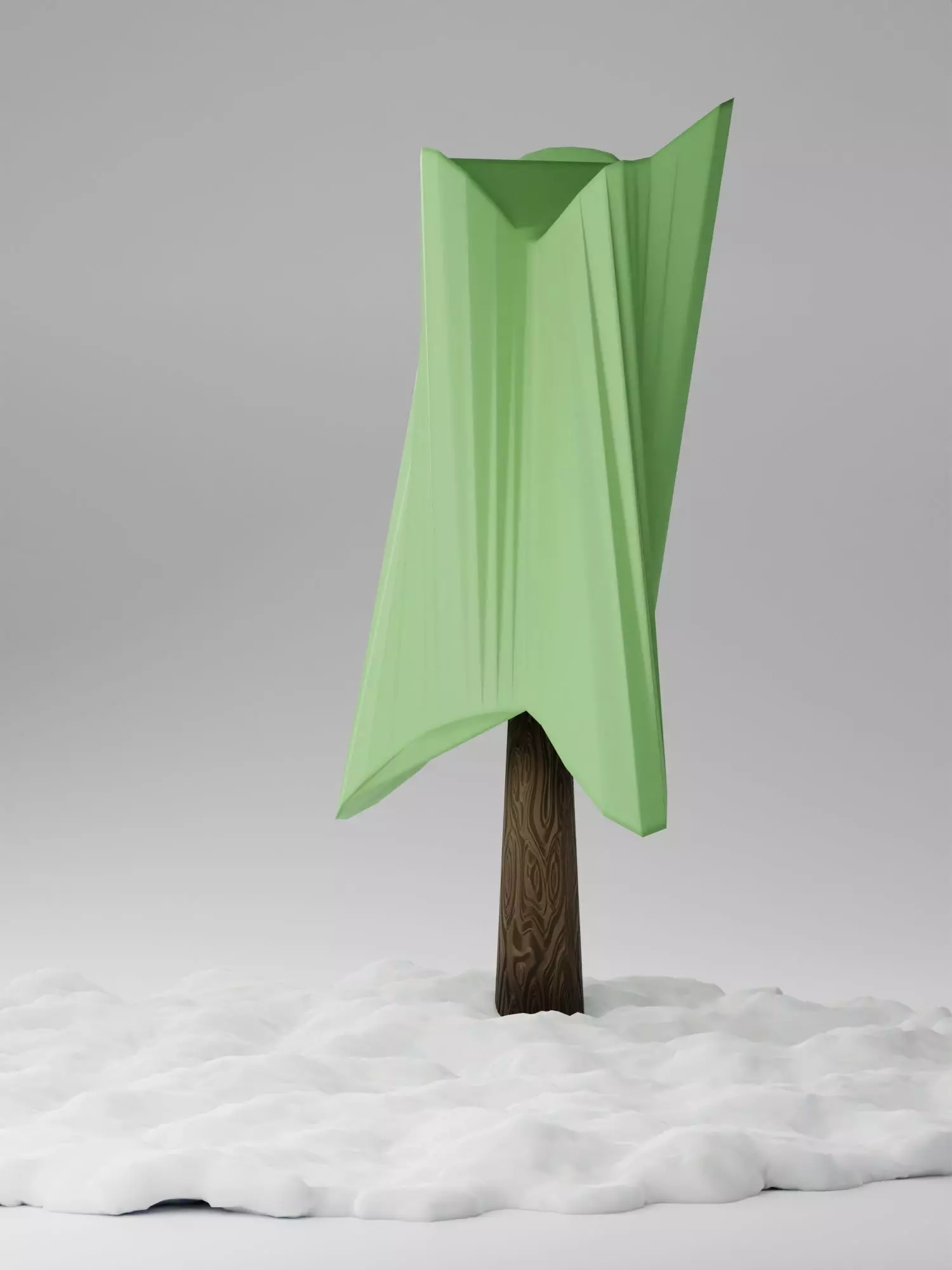 tree with snowy floor 2 Free low-poly 3D model
