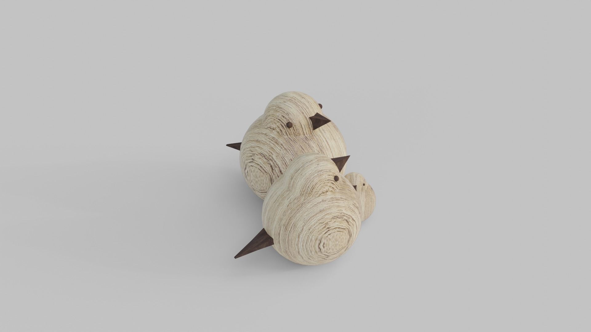 Wooden Carving Sparrow Theme Showpiece 3D model_1