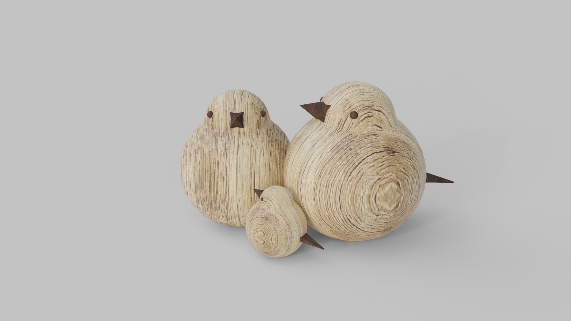 Wooden Carving Sparrow Theme Showpiece 3D model_3